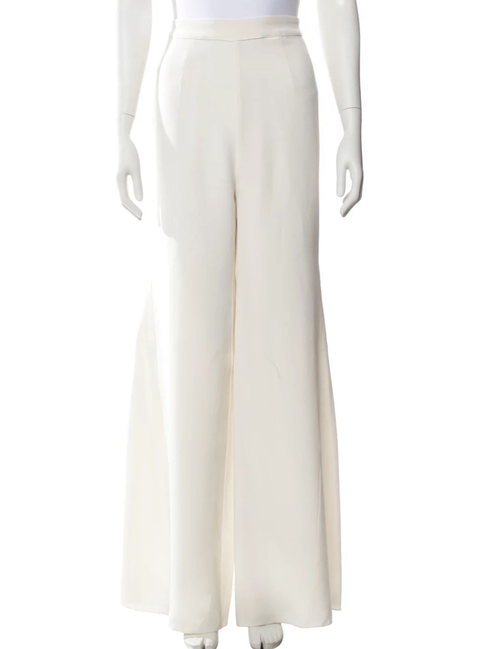 MISHA COLLECTION Cream Wide-Leg 100% Silk Pants